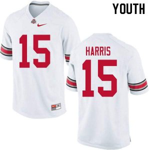 Youth Ohio State Buckeyes #15 Jaylen Harris White Nike NCAA College Football Jersey Ventilation FWW5544IJ